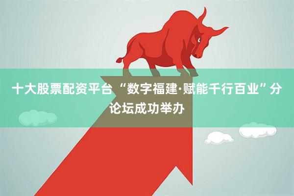 十大股票配资平台 “数字福建·赋能千行百业”分论坛成功举办